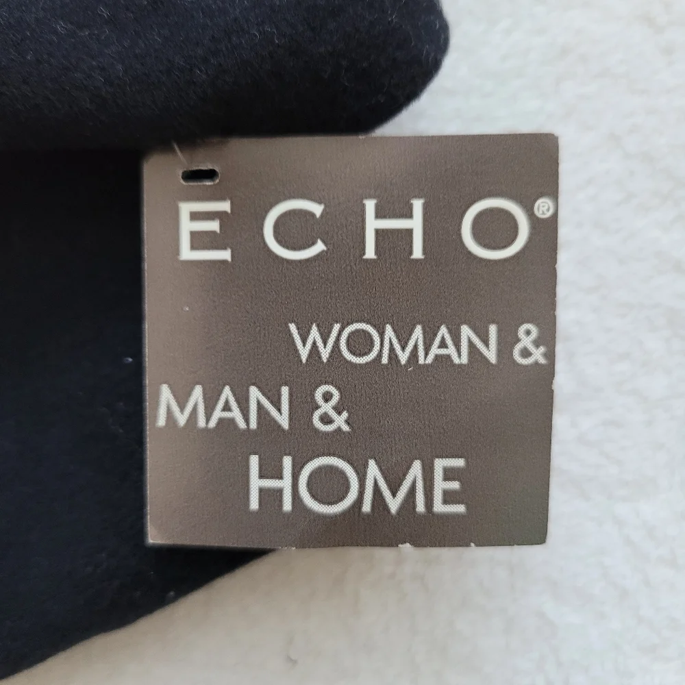 ECHO | Vintage Embroidered Black-on-Black Floral Gloves NEW Small